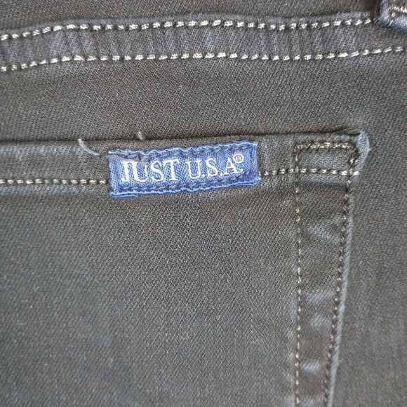 JUST U.S.A. Skinny Jeans Women's Size 7 Black Rinse Wash Denim Low Rise 5-Pocket - Picture 6 of 10